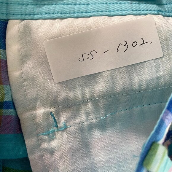 Talbots Perfect Shorts Women's Size 8 Linen Cotton‎ Plaid Multicolor NWT SS-1302 - Picture 2 of 9